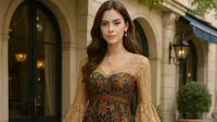 7 Pilihan Long Dress Batik Brokat Lengan Trompet, Mewah &amp; Unik untuk Acara Formal 2025