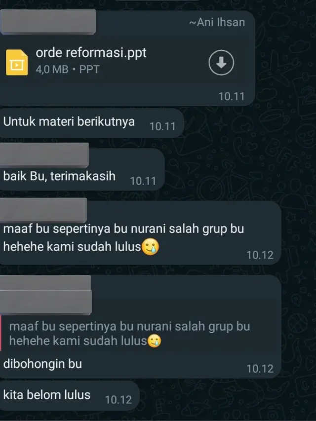 6 Chat Guru Salah Kirim Informasi ke Grup Siswa Sudah Lulus Ini Bikin Sedih