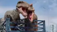 Beredar video dua t-rex meraung-raung di bagian belakang truk. (dok. tangkapan layar TikTok @minretro/https://www.tiktok.com/@minretro/video/7059273002051030299)