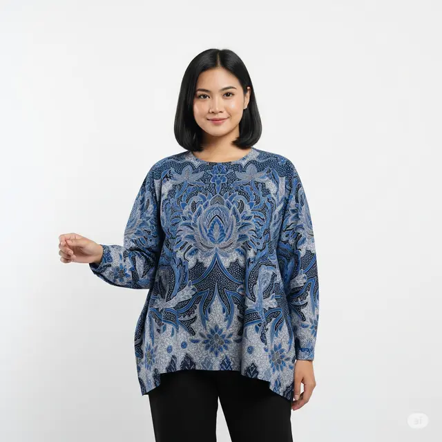 Model Blouse Batik Oversize Wanita Kekinian