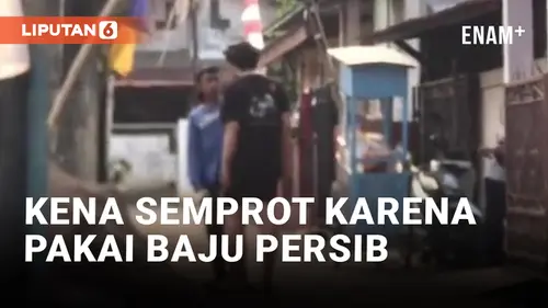 VIDEO: Pakai Baju Persib, Kuli di Jakarta Kena Semprot