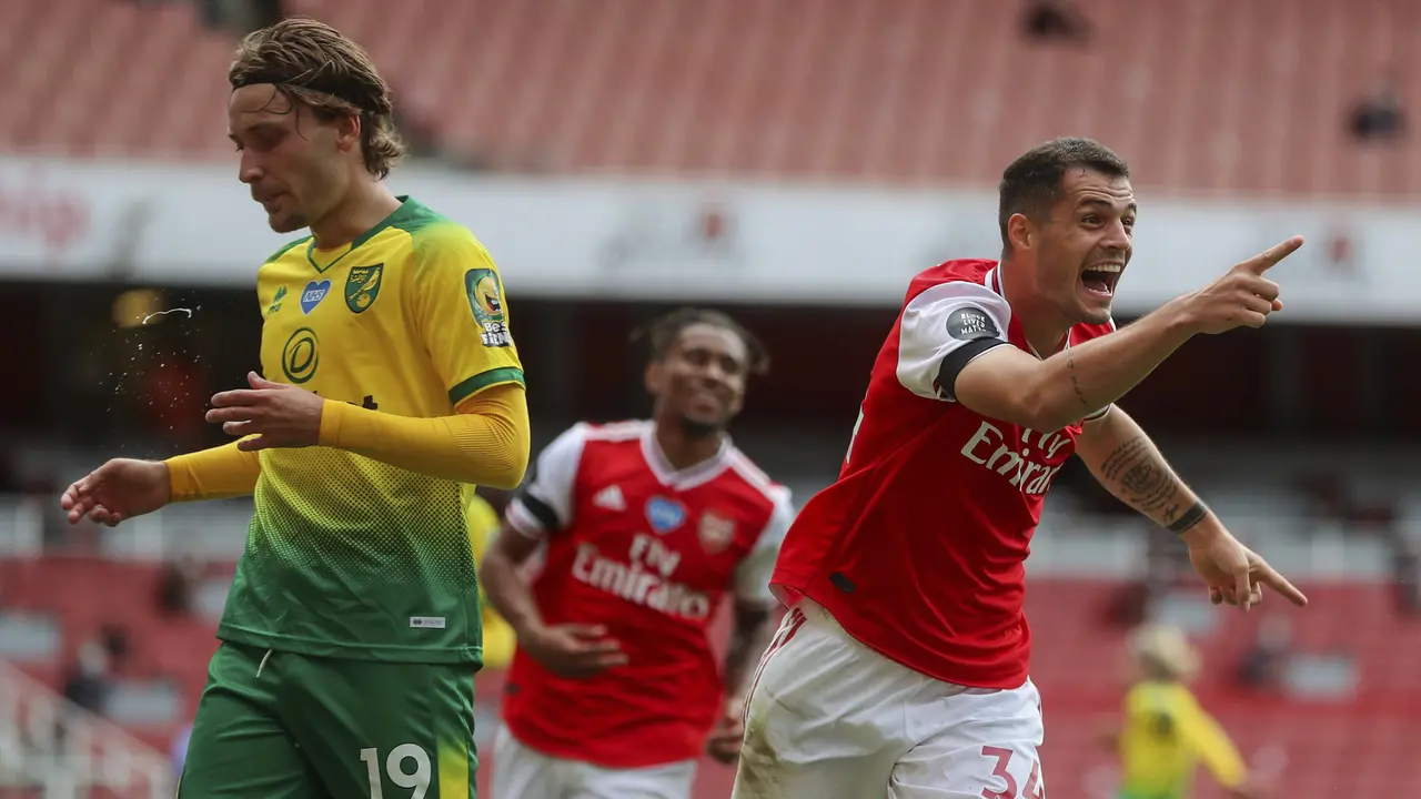 FOTO: Arsenal Bantai Norwich City 4-0, Aubameyang Tampil Gemilang