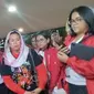 Putri Presiden ke-4 RI Abdurrahman Wahid atau Gus Dur, Yenny Wahid menghadiri acara Kopdarnas PSI. (Liputan6.com/Winda Nelfira)