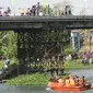 Bersih-bersih Sungai Brantas. (Liputan6.com/Dian Kurniawan)