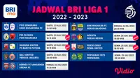 Jadwal Lengkap dan Siaran Langsung BRI Liga 1 2022 / 2023 Pekan 1 Mulai 23-25 Juli di Vidio