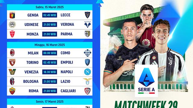 Jadwal Siaran Langsung Serie A 2024/25 Pekan Ini di Vidio