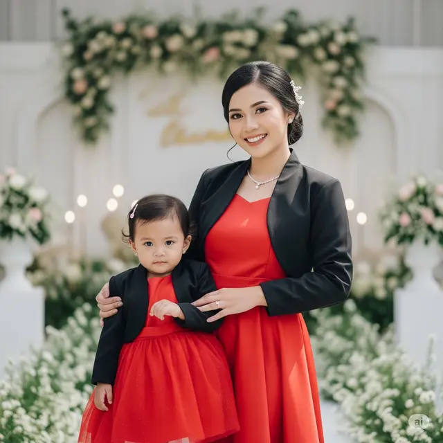 Outfit Kondangan Ibu Anak 1. Foto: Gemini