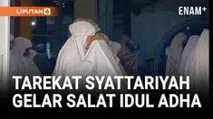 Umat Muslim dari Jemaah Tarekat Syattariyah di Kabupaten Sijunjung, Sumatera Barat, melaksanakan Salat Idul Adha pada hari Minggu (8/6/2025). Pelaksanaan ini berlangsung dua hari lebih lambat dibandingkan dengan jadwal resmi yang telah ditetapkan ole...