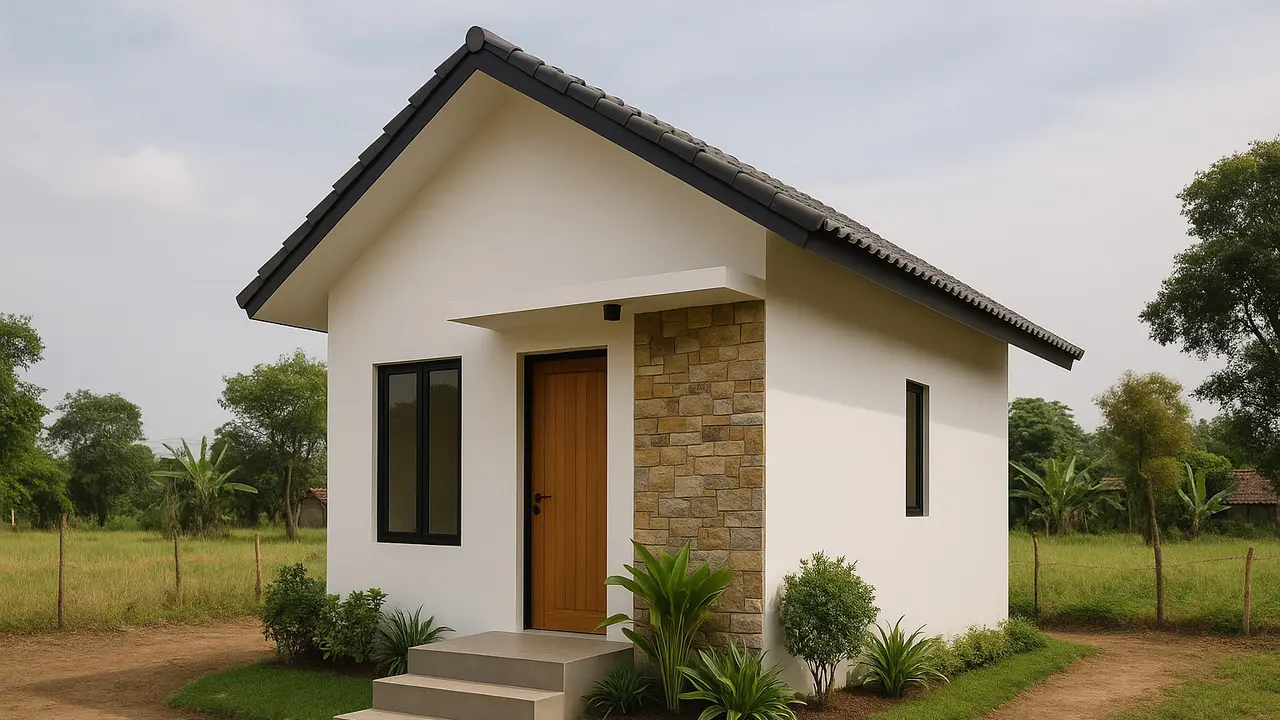 Desain Rumah Kekinian 1 Lantai di Desa yang Sederhana dan Estetik