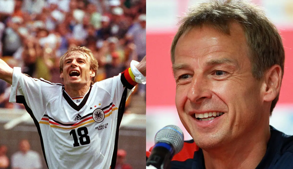 Jurgen Klinsmann dari Jerman. Ia mencetak 11 gol selama mengikuti Piala Dunia tahun 1990, 1994 dan 1998 (Istimewa)
