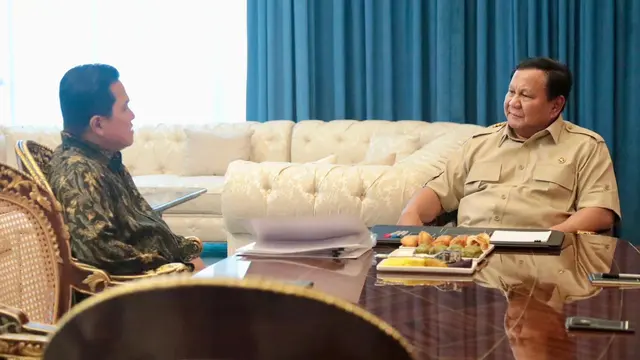 Presiden Prabowo Subianto dan Menpora Erick Thohir