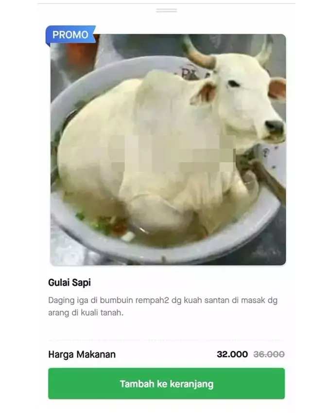 6 Gambar Nyeleneh di Daftar Menu Aplikasi Ojek Online Ini Bikin Salah Fokus