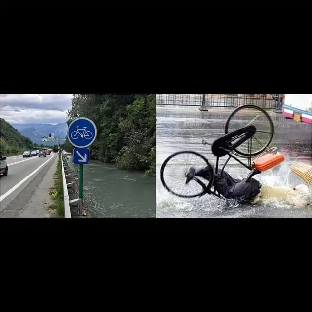 7 Potret Kocak Bila Jalur Sepeda Lewat Sungai Ini Bikin Ngakak