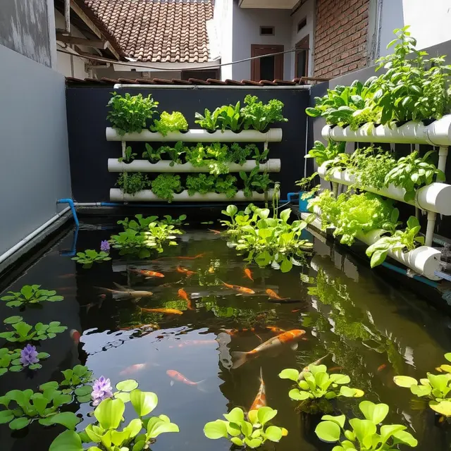 9 Ide Kolam Ikan dan Kebun Sayur dalam Satu Area Sempit