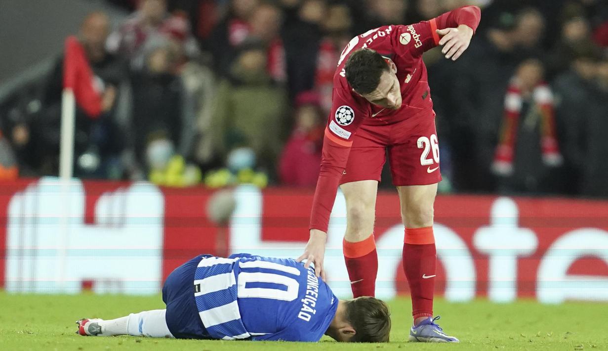 Tercatat The Reds membuat 11 peluang dengan lima diantaranya mengarah ke gawang, sementara Porto cuma diberikan satu shot on target dari total sembilan. (AP/Jon Super)