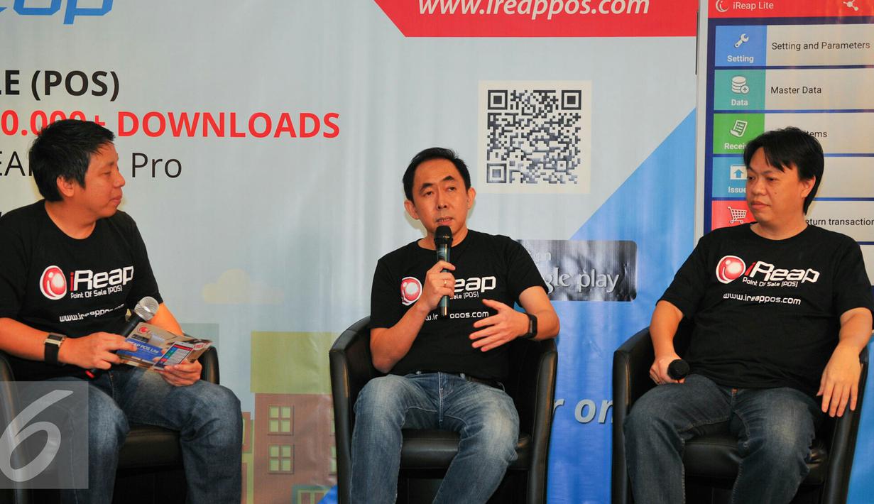 Suasana peluncuran aplikasi iREAP Pos Pro di Jakarta, Rabu (25/5/2016). iREAP menargetkan 1 juta pengunduh untuk membantu para pengusaha mikro bersaing di pasar global. (Liputan6.com/Yoppy Renato)