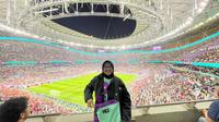 Mita Yulian Sasmita saat bertugas di Piala Dunia 2022. (Dokumentasi Pribadi)