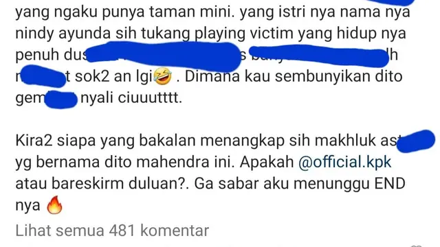 Cuitan Nikita Mirzani soal Dito Mahendra. (Foto: Dok. Instagram @nikitamirzanimawardi_172)