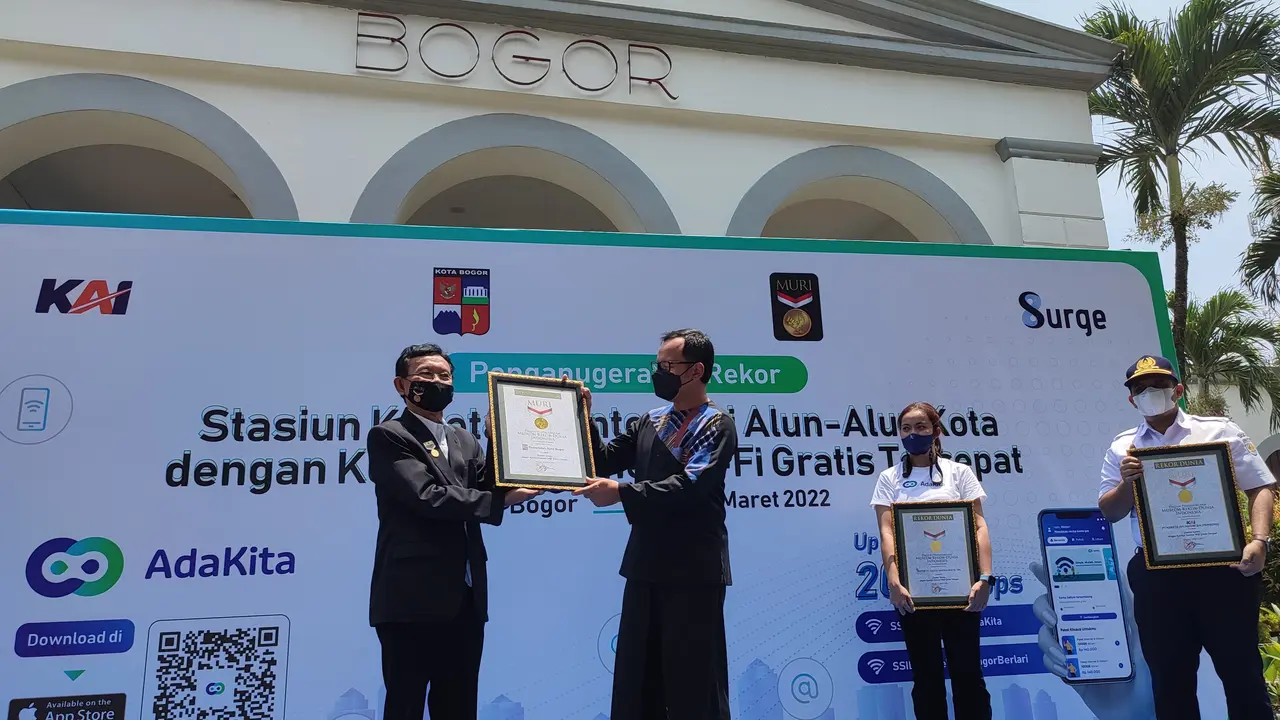 Stasiun Bogor mendapat rekor MURI karena memiliki koneksi WiFi tercepat di dunia
