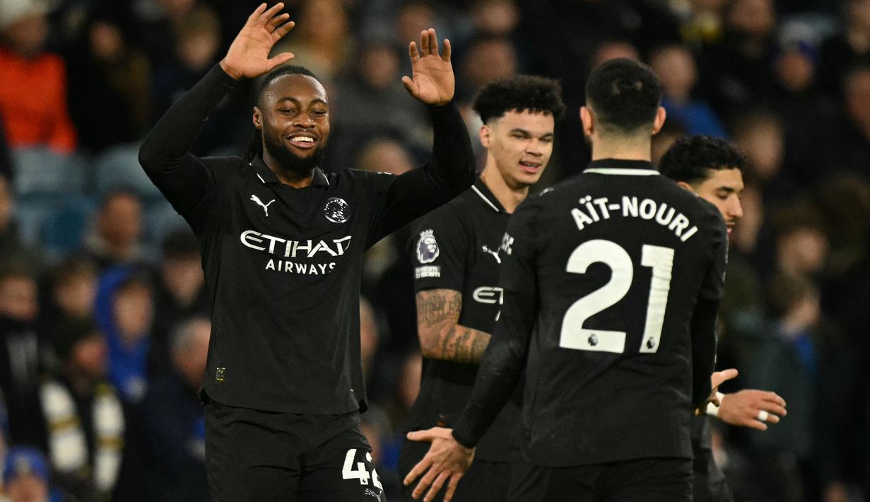 Pertandingan tersebut berakhir dengan kemenangan 1-0 Manchester City. Gol dicetak oleh Antoine Semenyo pada menit ke-45+2. (AFP/Oli Scarff)