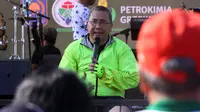 Mendes PDTT Eko Putro Sandjojo saat dialog bersama warga dan para petani di Desa Margodadi, Seyegan, Sleman, DI Yogyakarta.