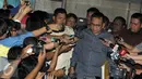 Ketua Badan Legislasi DPRD DKI Jakarta, M Taufik usai diperiksa KPK, Jakarta, Senin (11/4) Taufik diperiksa sebagai saksi terkait dugaan penerimaan hadiah atau janji terkait pembahasan Raperda tentang Reklamasi. (Liputan6.com/Helmi Afandi)