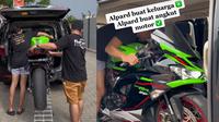 Toyota Alphard dipakai untuk mengangkut moge (TikTok/@bryanmulyawan17)