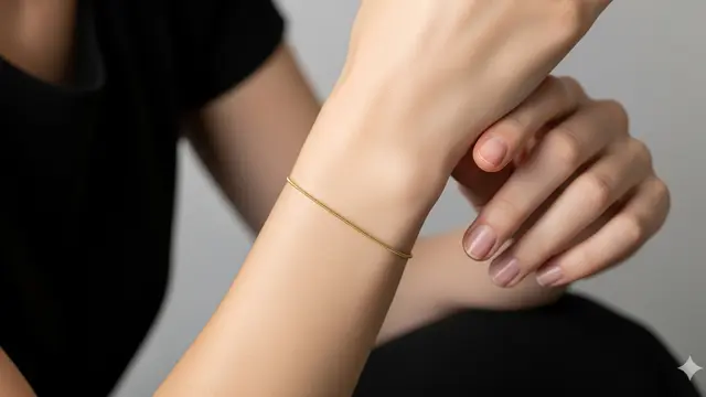 Model Gelang Emas 2 Gram Elegan Desain Simpel Tanpa Liontin/ Ilustrasi oleh AI