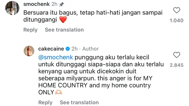 Potret Nadin tampil di Lalala Fest 2024 (Dok. Instagram @cakecaine)