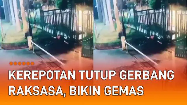 Setiap pekerjaan sejatinya harus dilakukan dengan sempurna. Sekalipun pekerjaan tersebut adalah menutup gerbang. CCTV merekam momen perjuangan seorang pria menutup gerbang raksasa.