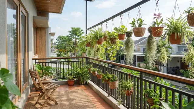 Inspirasi Pagar Balkon untuk Tanaman Gantung