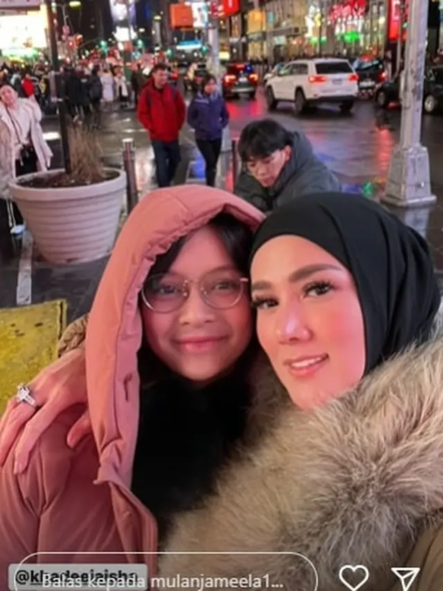 Potret Mulan Jameela liburan di Amerik Serikat. (Foto: Instagram Stories/mulanjameela1)