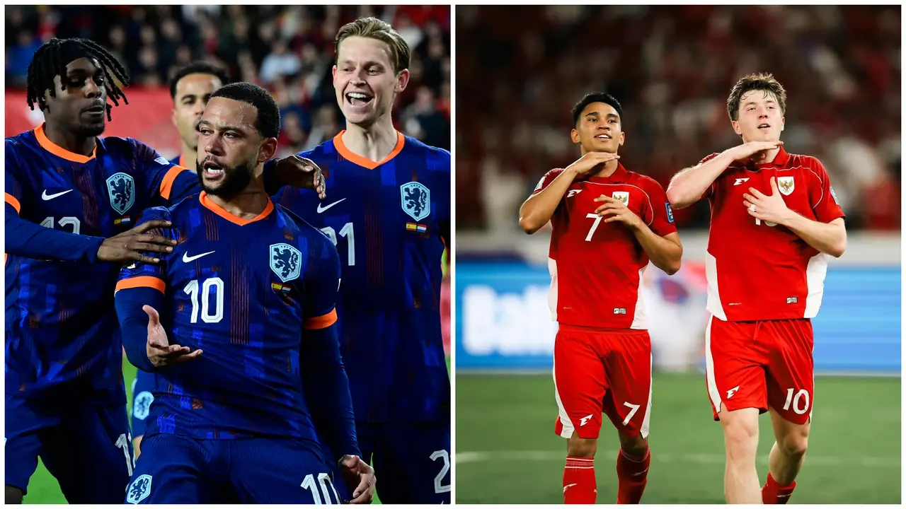 Timnas Belanda dan Timnas Indonesia.