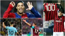 Berikut ini 7 pesepak bola yang memakai nama julukan di jersey nya. Tiga diantaranya, Kaka, Ronaldinho dan Kun Aguero. (Foto-foto Kolase AP dan AFP).