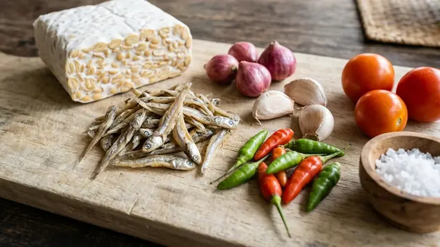 Resep Tempe Penyet Sambal Teri (AI Generated)
