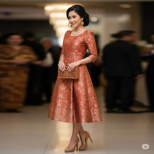 Warna Terracotta dengan Aksesori Kayu