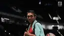 Pebulu tangkis Indonesia Christie Jonatan usai bertanding melawan Malaysia dalam laga perempat final Sea Games 2017 di Axiata Arena, Kuala Lumpur, Malaysia, Rabu (27/8). Indonesia menang dengan skor 21-13. (Liputan6.com/Faizal Fanani)