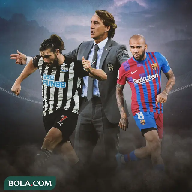 Cover Dani Alves, Andy Carroll, Roberto Mancini