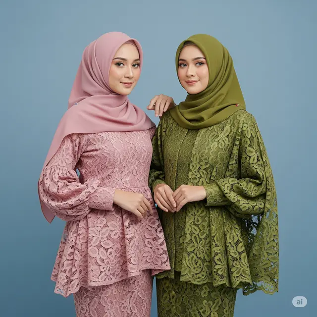 11 Gamis Brokat Lengan Balon Terbaru: Tren 2025, Model Modern dan Elegan