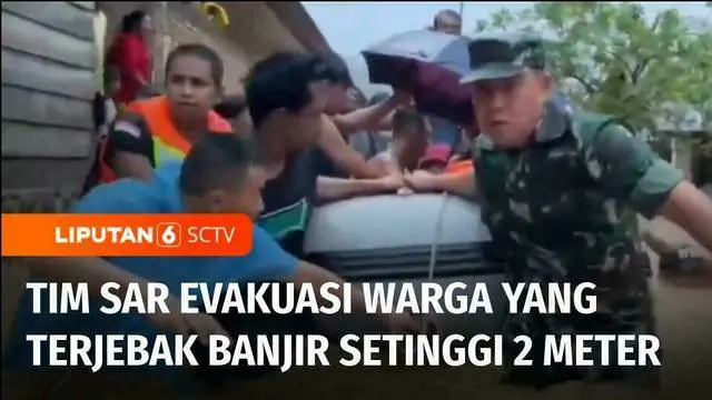 Hujan deras mengakibatkan banjir hingga setinggi 2,5 meter di Kota Padang, Sumatra Barat. Tim SAR Gabungan terpaksa mengevakuasi warga serta bayi yang terjebak banjir bandang di kawasan Lubuk Begalung.
