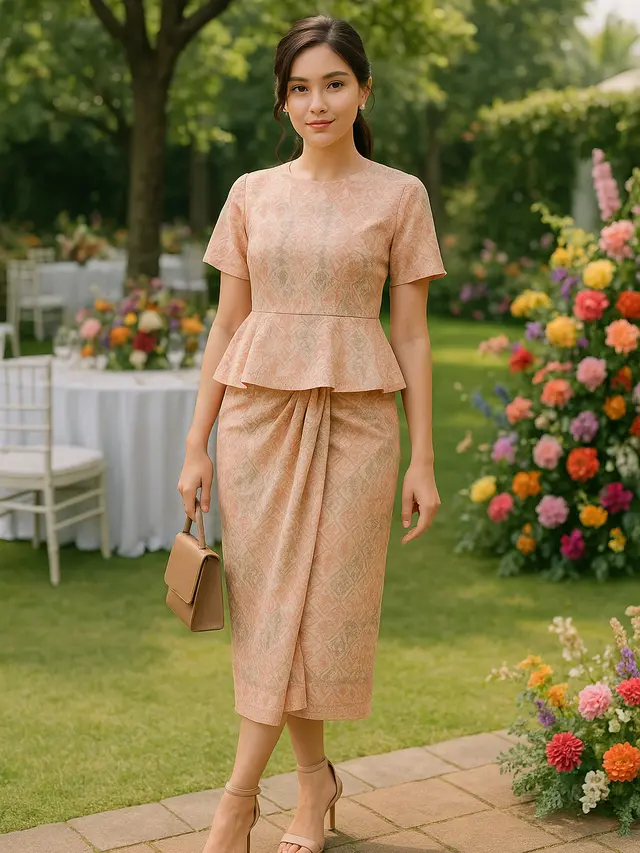 Model Baju Batik Pastel Kondangan Modern Anti Terlihat Tua
