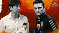 FIFA Matchday - Timnas Indonesia Vs Argentina - Shin Tae-yong dan Lionel Scaloni (Bola.com/Adreanus Titus)