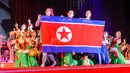 Para pemain mengambil bagian dalam acara perayaan Hari Ulang Tahun ke-74 Korea Utara di Kim Il Sung Square, Pyongyang, Korea Utara, 9 September 2022. (KIM Won Jin/AFP)
