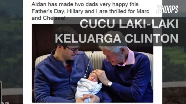 Hillary Clinton dan Bill Clinton sedang menikmati kebahagiaan karena mendapatkan cucu laki-laki yang menggemaskan