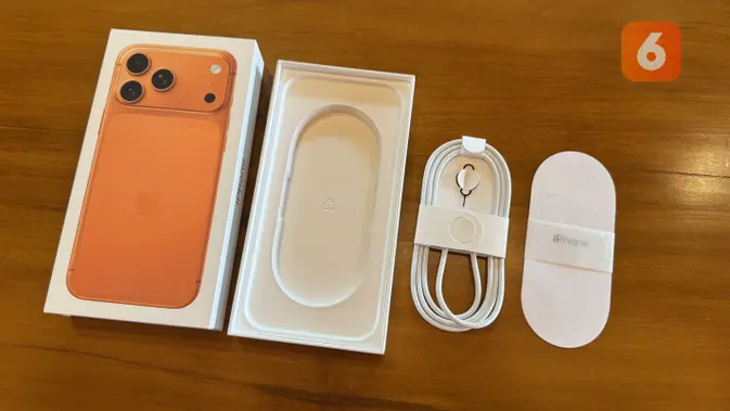 <p>Isi boks penjualan iPhone 17 Pro Max. (Liputan6.com/ Yuslianson)</p>