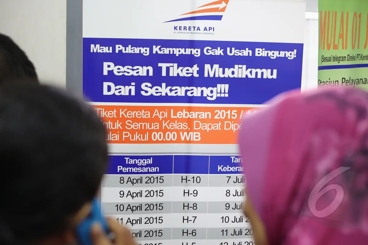 Tiket Kereta Lebaran 2015 Mulai Bisa Dipesan