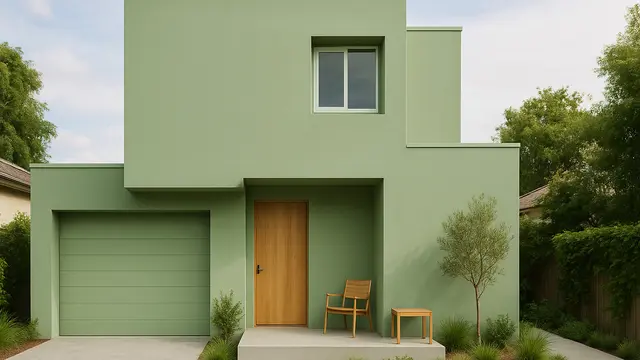 Rumah Minimalis dengan Cat Hijau