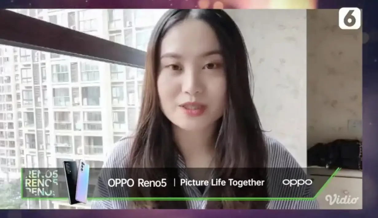 Perwakilan OPPO sebagai Brand Peduli Indonesia memberikan sambutan pada acara Anugerah Perempuan Hebat 2021 yang digelar secara daring oleh Liputan6.com. (Liputan6.com)