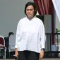 Menteri Keuangan pada Kabinet Kerja Jilid I Sri Mulyani tiba di Istana Negara, Jakarta, Selasa (22/10/2019). Dalam keterangannya, Sri Mulyani menyatakan dirinya diminta untuk tetap menjabat sebagai Menteri Keuangan dalam Kabinet Jokowi Jilid II. (Liputan6.com/Angga Yuniar)