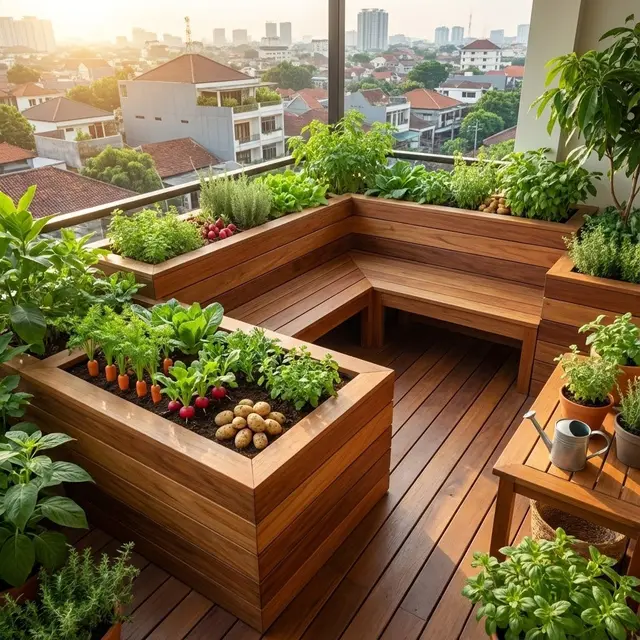 Desain Balkon Rumah yang Bisa Jadi Kebun Sayur Mini